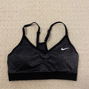 Nike Indy Sports Bra in Black Sparkle